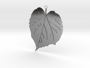 Elm Leaf Pendant in Fine Detail Polished Silver