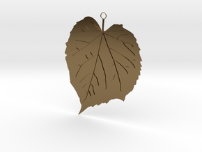 Elm Leaf Pendant in Polished Bronze