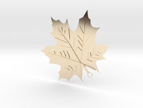 Maple Leaf Pendant in 14k Gold Plated Brass