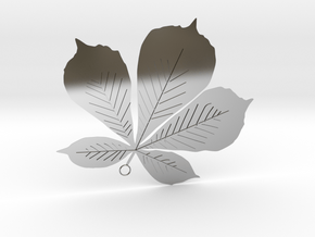 Sycamore Leaf Pendant in Fine Detail Polished Silver