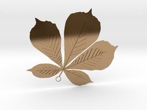 Sycamore Leaf Pendant in Polished Brass