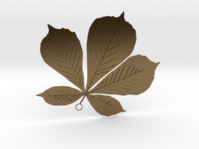 Sycamore Leaf Pendant in Polished Bronze