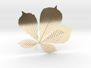 Sycamore Leaf Pendant in 14K Yellow Gold