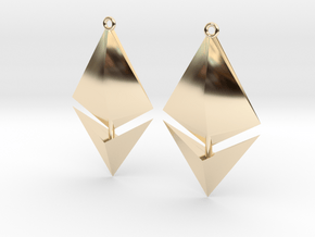 Ethereum Earring Pendants in 14K Yellow Gold