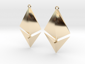 Ethereum Earring Pendants in 14k Gold Plated Brass