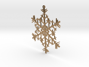Snowflake Ornament in Natural Brass