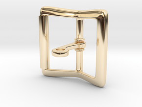 Locking Tongue Roller Buckle (4cm) in 14k Gold Plated Brass