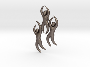 Dan Eldon's 'Dancing Figures' Pendant  in Polished Bronzed Silver Steel