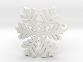 Snowflake ring (size 4) raw silver  in White Natural Versatile Plastic: 4 / 46.5