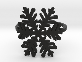 Snowflake ring (size 4) raw silver  in Black Premium Versatile Plastic: 4 / 46.5