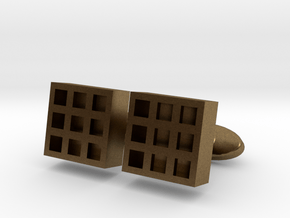 Square Cell Cufflinks in Natural Bronze