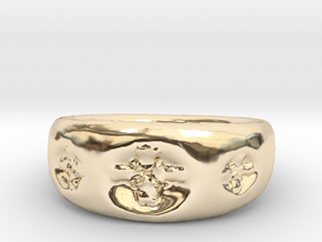 Celtic Cross Ring-sz8 in 14k Gold Plated Brass