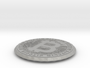 Bitcoin Coin / Coaster ( double sided ) in Aluminum: Extra Small