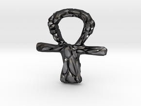 Ankh with Pebble Finish in Polished and Bronzed Black Steel
