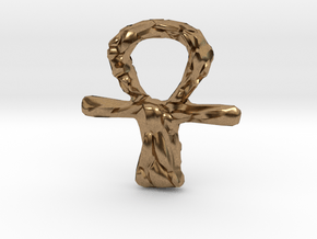 Ankh with Pebble Finish in Natural Brass