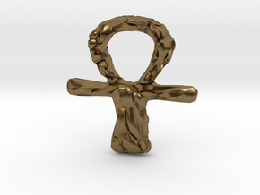 Ankh with Pebble Finish in Natural Bronze