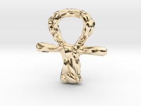 Ankh with Pebble Finish in 14K Yellow Gold