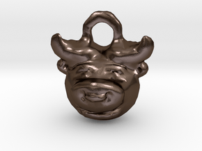 Zodiac Taurus Bull Pendant in Polished Bronze Steel