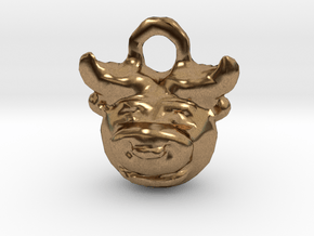 Zodiac Taurus Bull Pendant in Natural Brass