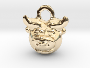 Zodiac Taurus Bull Pendant in 14k Gold Plated Brass