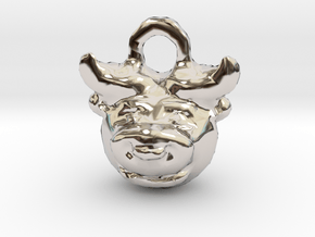 Zodiac Taurus Bull Pendant in Rhodium Plated Brass