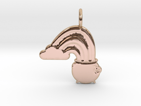 Rainbow Pot Pendant in 14k Rose Gold Plated Brass