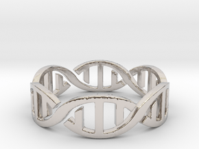 DNA Ring Size 7 in Rhodium Plated Brass: 7 / 54