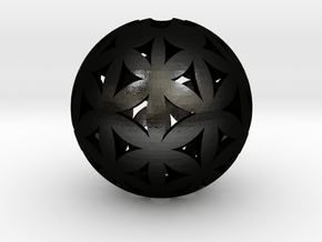 Flower of life bead sphere  in Matte Black Steel