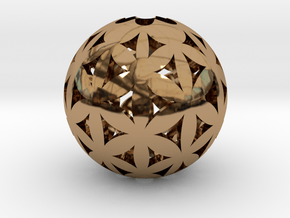 Flower of life bead sphere  in Polished Brass