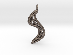 Pendant organic #5 in Polished Bronzed Silver Steel