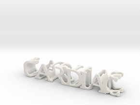 3dWordFlip: CARDIAC/INDUSTRIES in White Natural Versatile Plastic