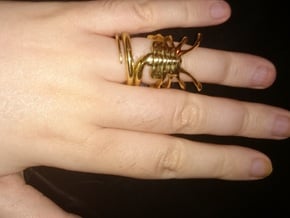ALIENS Facehugger Ring in Polished Brass: 4.5 / 47.75