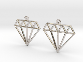 diamond_earring Pair in Rhodium Plated Brass