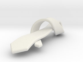 Tie pendant in White Natural Versatile Plastic: Small