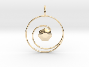 Spiral Gemstone Pendant in 14k Gold Plated Brass
