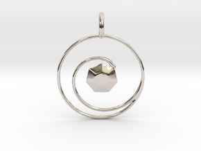 Spiral Gemstone Pendant in Rhodium Plated Brass