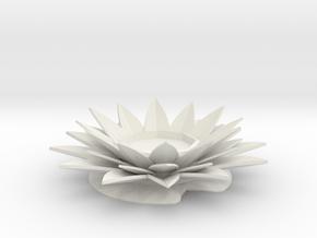 Water Lily Candle Holder in White Natural Versatile Plastic
