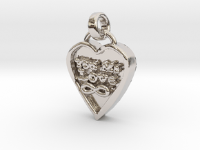 You Me Love Forever in Rhodium Plated Brass