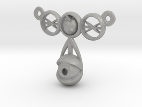 eyeball heart necklace pendant in Aluminum: Large