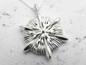 Astrocyathus pendant in Polished Silver