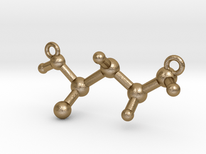 Taurine Molecule Pendant in Polished Gold Steel: Medium