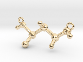Taurine Molecule Pendant in 14k Gold Plated Brass: Medium