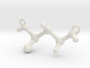 Taurine Molecule Pendant in White Natural Versatile Plastic: Medium