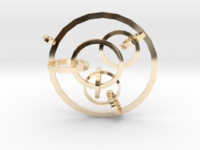 Interlocking Circles Pendant in 14k Gold Plated Brass