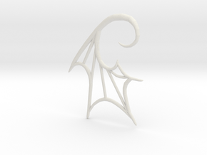 Bat Wing 8G earring in White Premium Versatile Plastic
