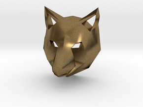 Low Poly Wolf Pendant in Natural Bronze