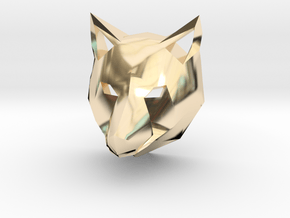 Low Poly Wolf Pendant in 14K Yellow Gold