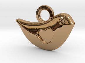 Lovebird Pendant in Polished Brass