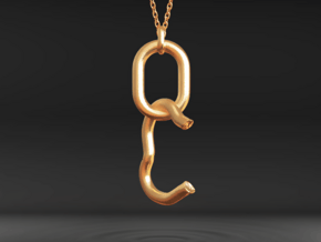 Broken Chain Pendent in Polished Gold Steel