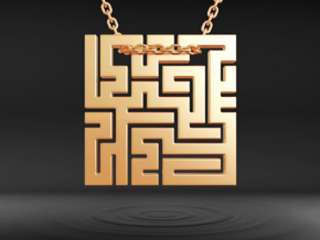 Labyrinth Pendant in Polished Gold Steel